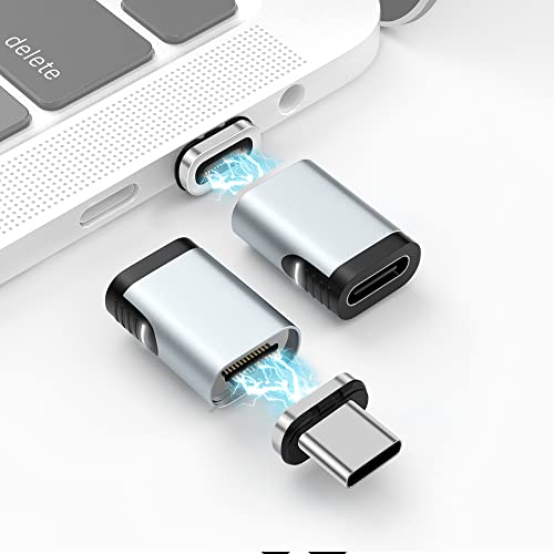 aucon USB C Magnetic Adapter Straight 24 pin 2 Pack PD 100W Fast Charging 10Gbs Data Transfer USB3.1 - Image 1