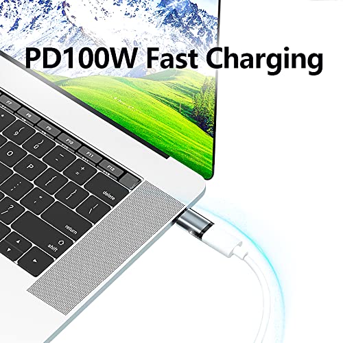 aucon USB C Magnetic Adapter Straight 24 pin 2 Pack PD 100W Fast Charging 10Gbs Data Transfer USB3.1 - Image 4