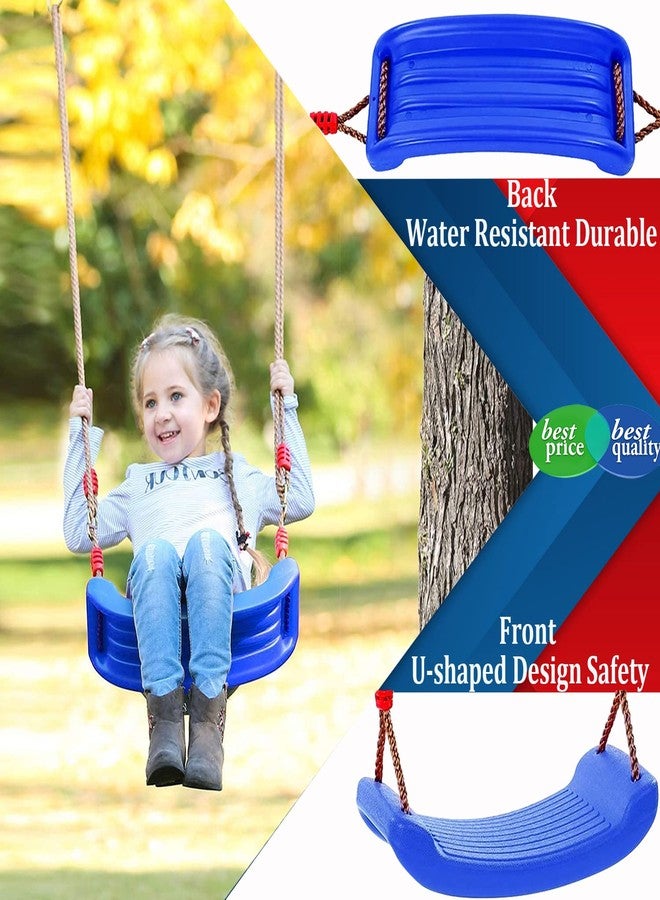 Taeku Swings for Kids, Plastic Swing Seat with Rope Kids Tree Swing Set Accessories Adjustable Rope for Outdoor Indoor Playground (Blue) - Image 4