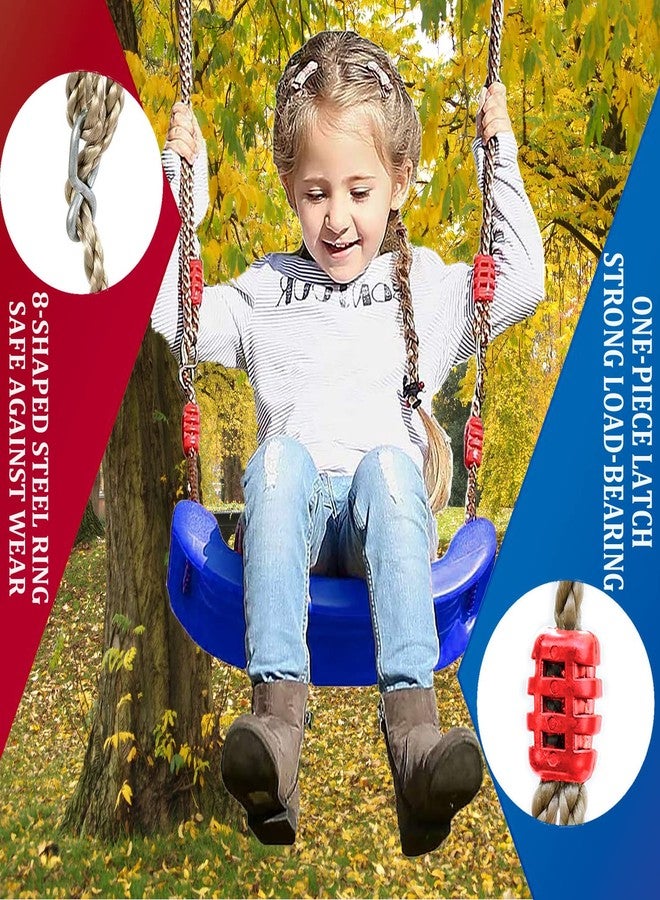 Taeku Swings for Kids, Plastic Swing Seat with Rope Kids Tree Swing Set Accessories Adjustable Rope for Outdoor Indoor Playground (Blue) - Image 3