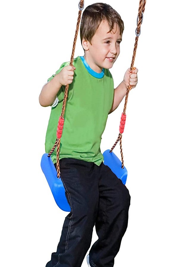 Taeku Swings for Kids, Plastic Swing Seat with Rope Kids Tree Swing Set Accessories Adjustable Rope for Outdoor Indoor Playground (Blue) - Image 1