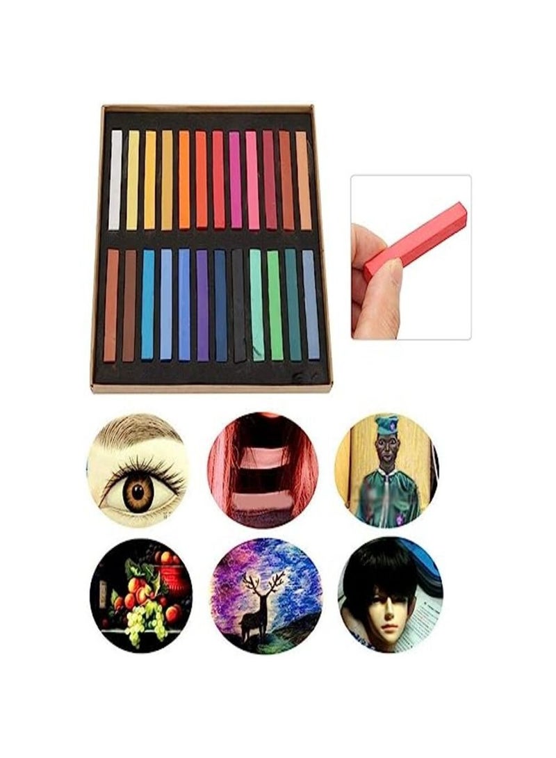 مجموعة الباستيل الناعمة ، مجموعة ألوان الباستيل المربعة للفنانين ، غير سامة ، صندوق 24 - Image 2