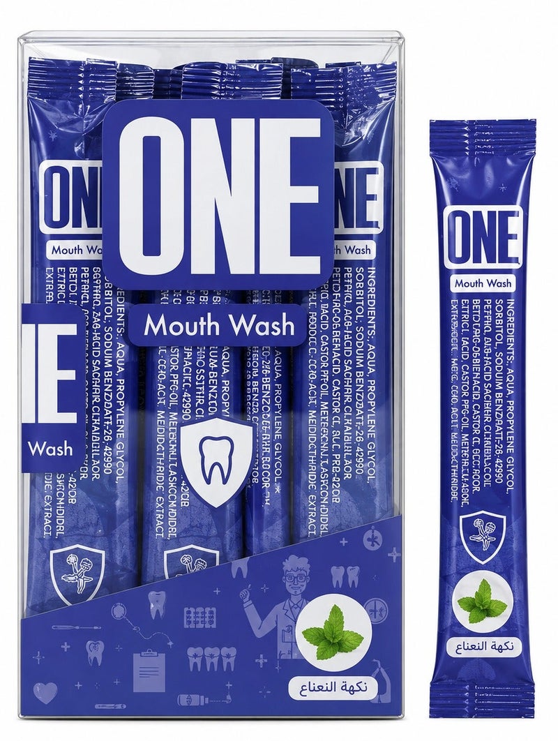 One Mouthwash Strips, Mint Flavor, 20 x 12 ml - Image 1