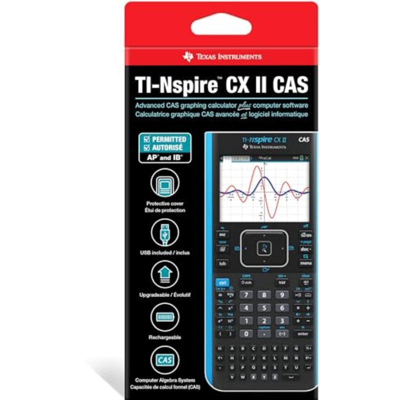 TI-Nspire CX II CAS Color Graphing Calculator with Student Software PC/Mac:classroom use, plastic body, black color, CAS functionality - Image 3