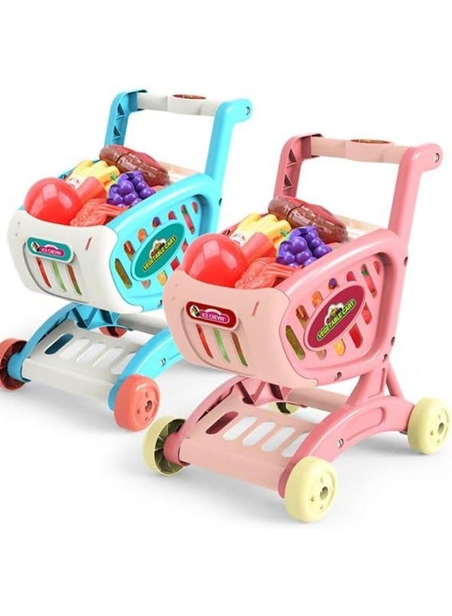 Shopping Cart Toy,Kids Shopping Cart Kitchen Toy, Suprmarket Shopping Cart for Kids ,Pretend Play Trolley Toy for Toddlers Ages 2 3 4+,Grocery Shopping Cart with Wheels Easy Assembly Child-Safe and Durable Ages 2+  - Image 3