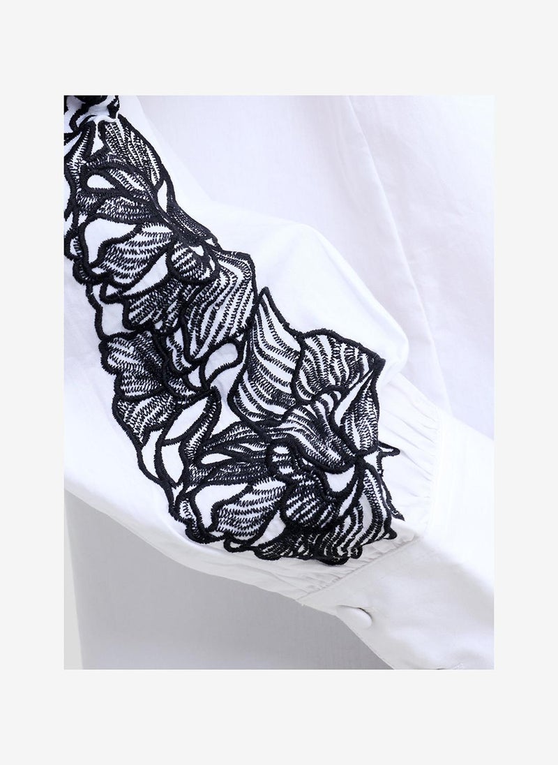 French Connection Women's Cambria Cotton Embroidered Shirt - Image 4