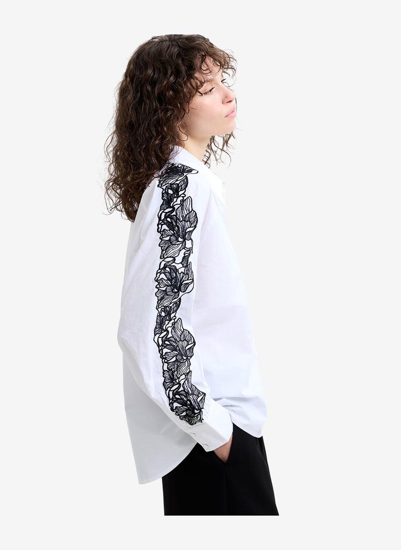 French Connection Women's Cambria Cotton Embroidered Shirt - Image 2