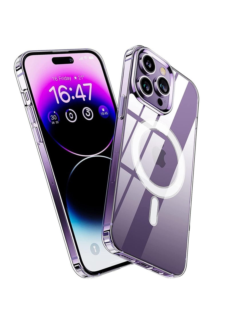 DUSALA IPhone 14 Pro Max Clear Magnetic Cover, MagSafe Compatible, Hybrid Protective, Crystal Clear Back Case, Shockproof Silicone Frame, Slim Transparent Case (iPhone 14 Pro Max) - Image 1