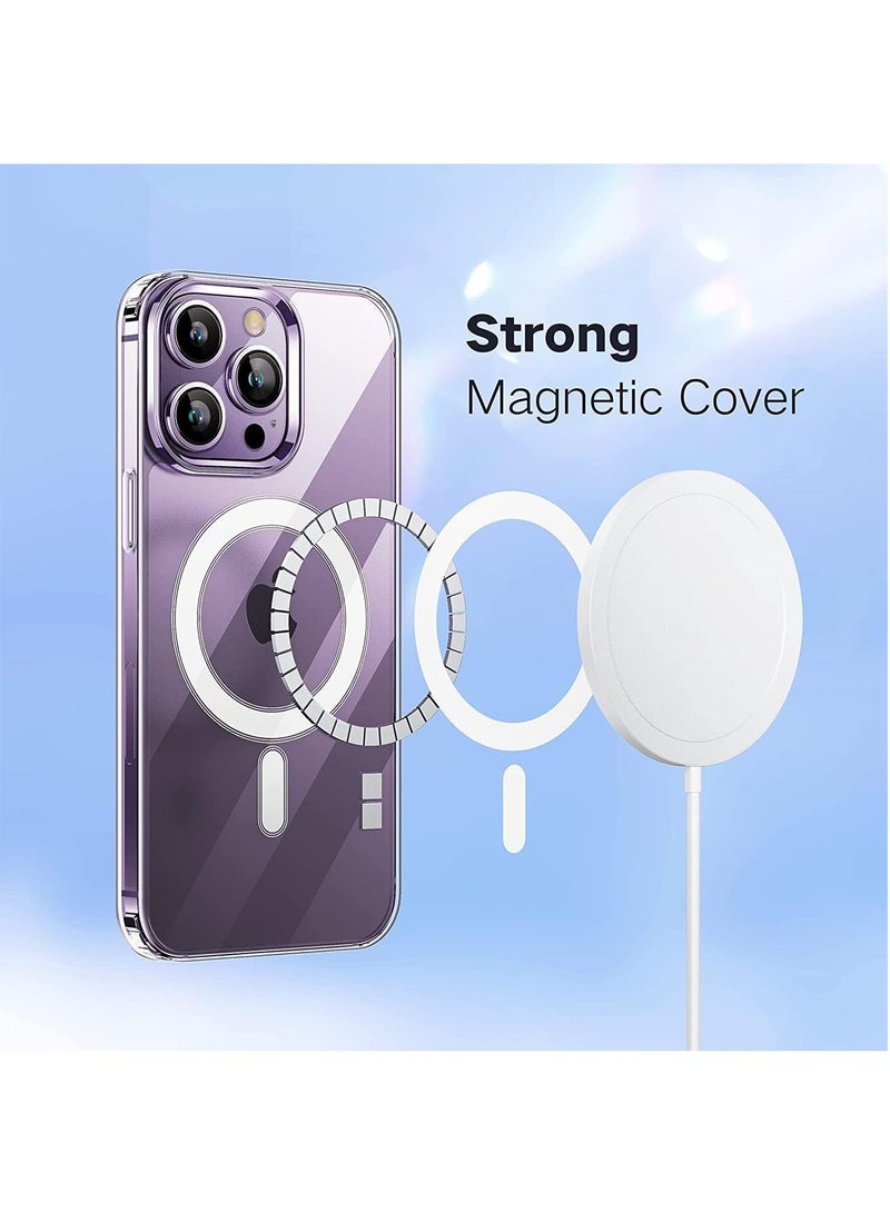 DUSALA IPhone 14 Pro Max Clear Magnetic Cover, MagSafe Compatible, Hybrid Protective, Crystal Clear Back Case, Shockproof Silicone Frame, Slim Transparent Case (iPhone 14 Pro Max) - Image 3