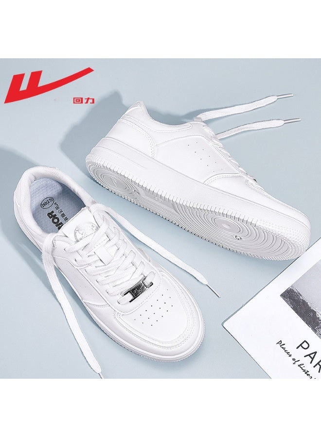 Warrior White Sneakers Women Men - Classic Casual Shoes with Metal Detail, Comfortable for Daily WearCushioned Insole, Anti-Slip Outsole, Must-Have for Comfort & Safety