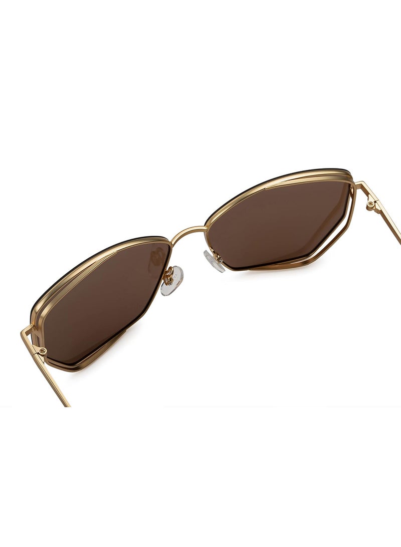 Radley نظارات شمسية نسائية كبيرة الحجم على شكل فراشة RDS-6500 بني 60 مم - Image 4