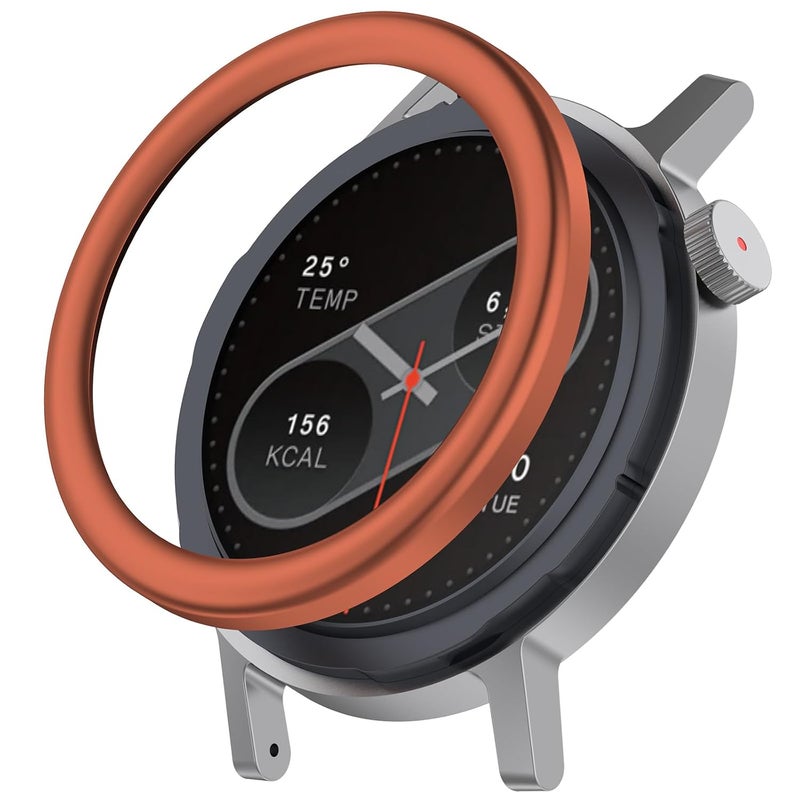 متوافق مع إطار ساعة CMF Watch Pro 2، غطاء معدني، واقي شاشة من الزجاج المقوى لملحقات ساعة CMF Watch Pro 2 الذكية (برتقالي، زاوية مستديرة) - Image 1