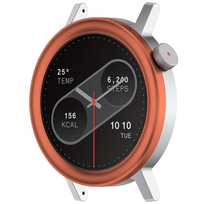 متوافق مع إطار ساعة CMF Watch Pro 2، غطاء معدني، واقي شاشة من الزجاج المقوى لملحقات ساعة CMF Watch Pro 2 الذكية (برتقالي، زاوية مستديرة) - Image 2