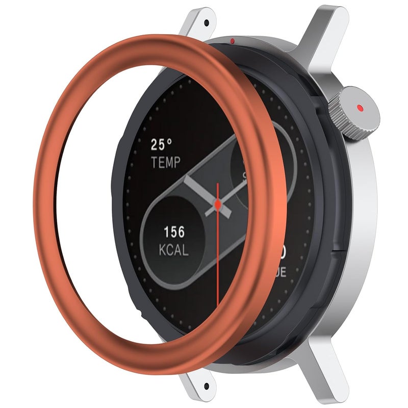 متوافق مع إطار ساعة CMF Watch Pro 2، غطاء معدني، واقي شاشة من الزجاج المقوى لملحقات ساعة CMF Watch Pro 2 الذكية (برتقالي، زاوية مستديرة) - Image 3