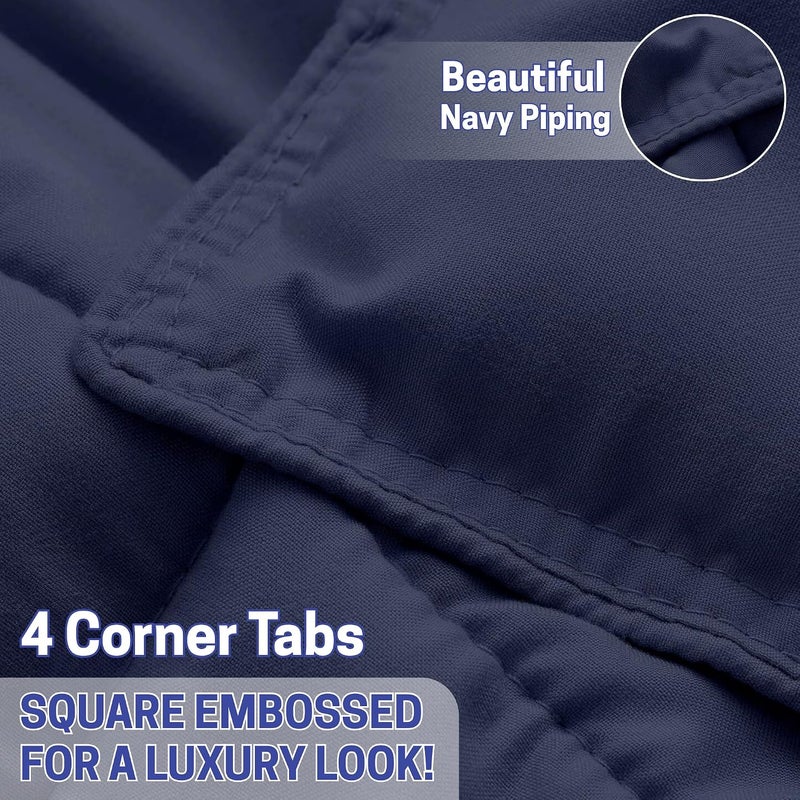Bed Comforter with Lightweight & Soft Down Alternative | Reversible Cooling Comforter for bedding Duvet Inserts for All Seasons with Washable Microfiber Quilt (Navy, 220 x 240cm) - Image 5