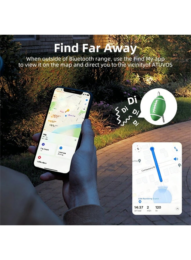 جهاز تتبع AirTag من IOS GPS للعثور على مفتاحي، جهاز تتبع ذكي بتصميم كرة الرجبي، لا يتطلب شريحة SIM أو اشتراك، علامات ذكية للمفاتيح والحيوانات الأليفة والأطفال والأمتعة والمحافظ، متوفر لنظام iOS فقط - Image 5