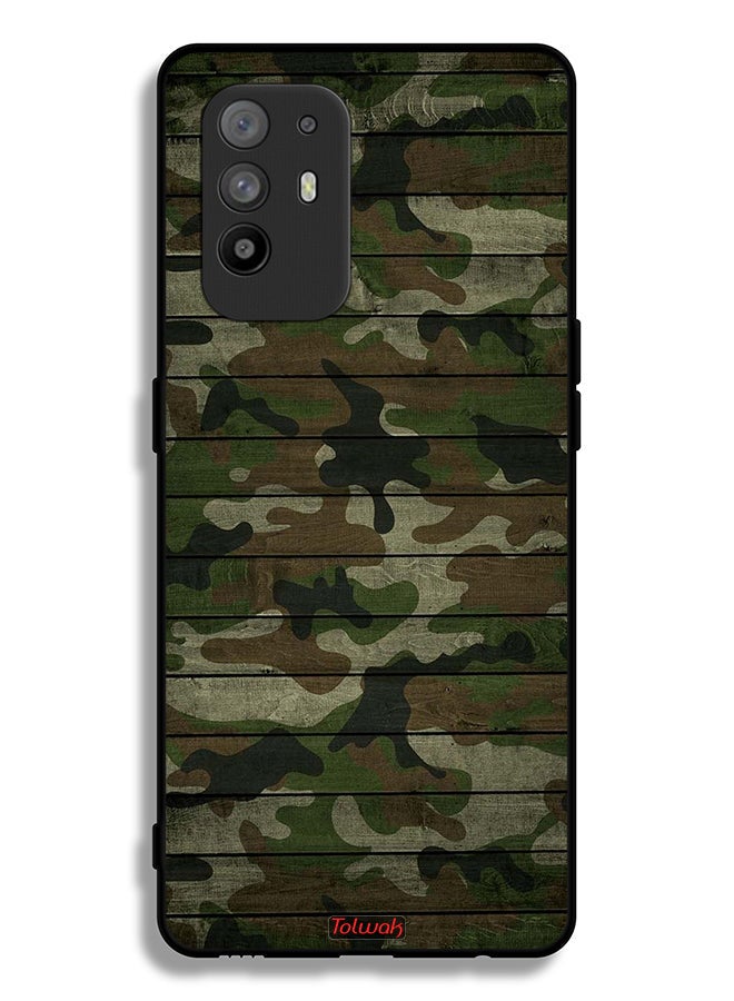 Tolwak Oppo F19 Pro Plus 5G Protective Case Cover Camouflage Wooden Pattern - Image 2
