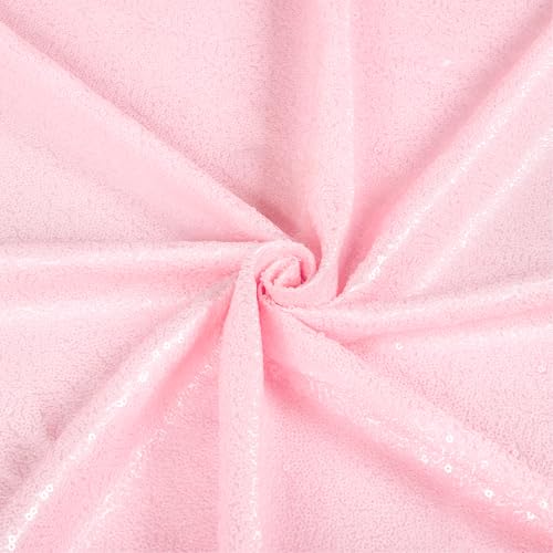 ShiDianYi 3 Feet 1 Yards-Sequin Fabric, by The Yard, Sequin Fabric, Tablecloth, Linen, for Xmas Decor (1 Yard, Blush Pink) - Image 2