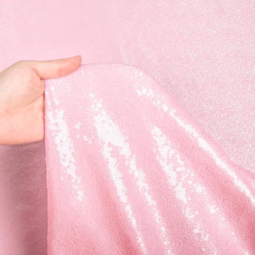 ShiDianYi 3 Feet 1 Yards-Sequin Fabric, by The Yard, Sequin Fabric, Tablecloth, Linen, for Xmas Decor (1 Yard, Blush Pink) - Image 4