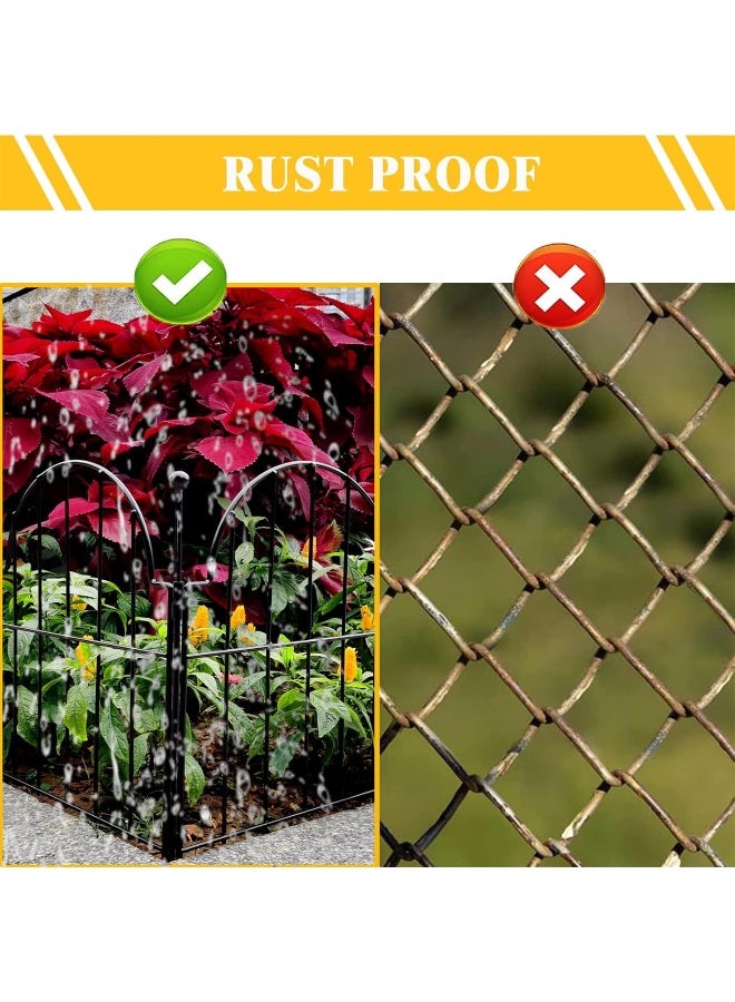 Generic Garden Fence, 22 In(H) X 21 Ft(L) Arched Rustproof Metal No Dig Fence Garden Fence Border, Ground Stake Animal Barrier Fence For Rabbit Dog, Outdoor Landscape Decor For Yard And Patio  - Image 1