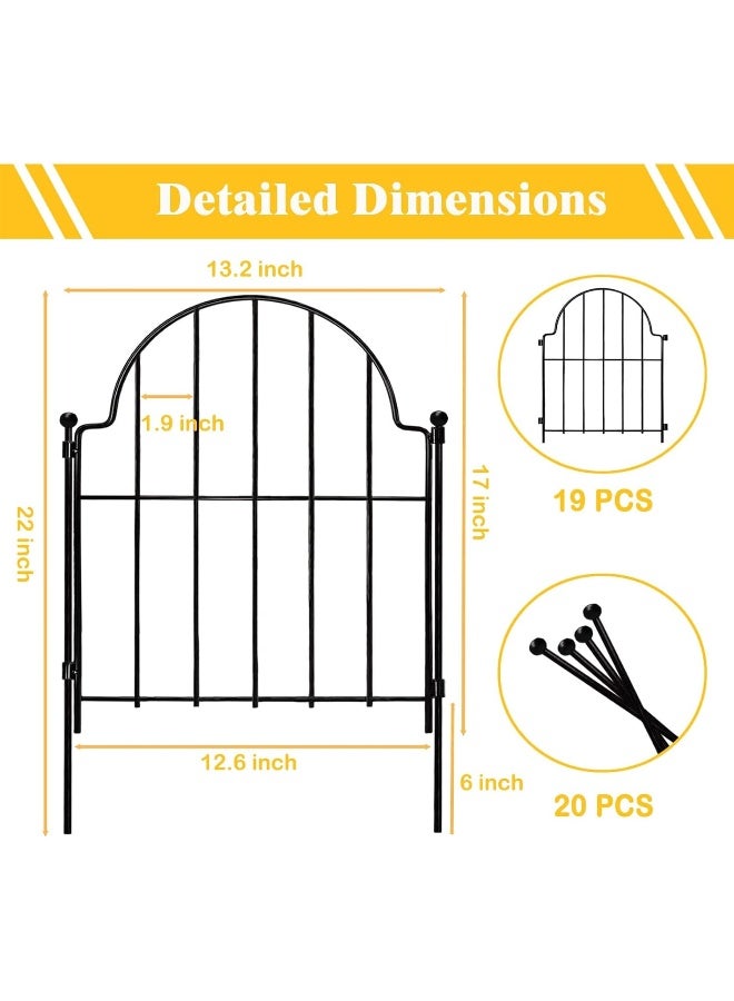 Generic Garden Fence, 22 In(H) X 21 Ft(L) Arched Rustproof Metal No Dig Fence Garden Fence Border, Ground Stake Animal Barrier Fence For Rabbit Dog, Outdoor Landscape Decor For Yard And Patio  - Image 3