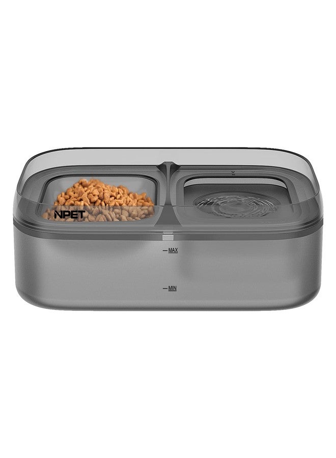 NPET Cat Bowl WB10, 2L Double Tilted Raised Cat Bowls for Food and Water Set with 2 Replacement Filters, No-Spill Feeding Drinking Dish Suitable for Indoor Cats & Small Dogs (WB10) - Image 1