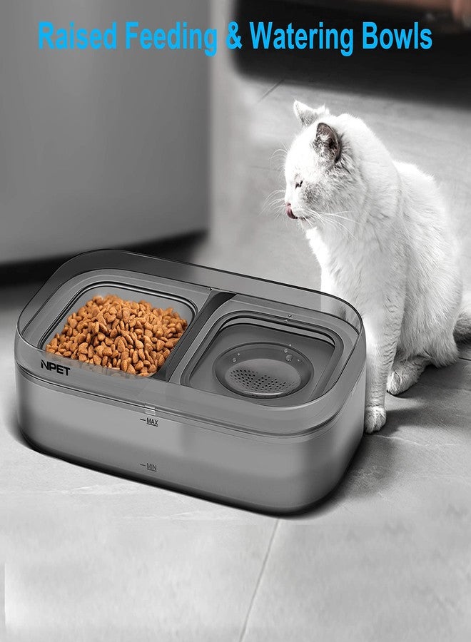 NPET Cat Bowl WB10, 2L Double Tilted Raised Cat Bowls for Food and Water Set with 2 Replacement Filters, No-Spill Feeding Drinking Dish Suitable for Indoor Cats & Small Dogs (WB10) - Image 4