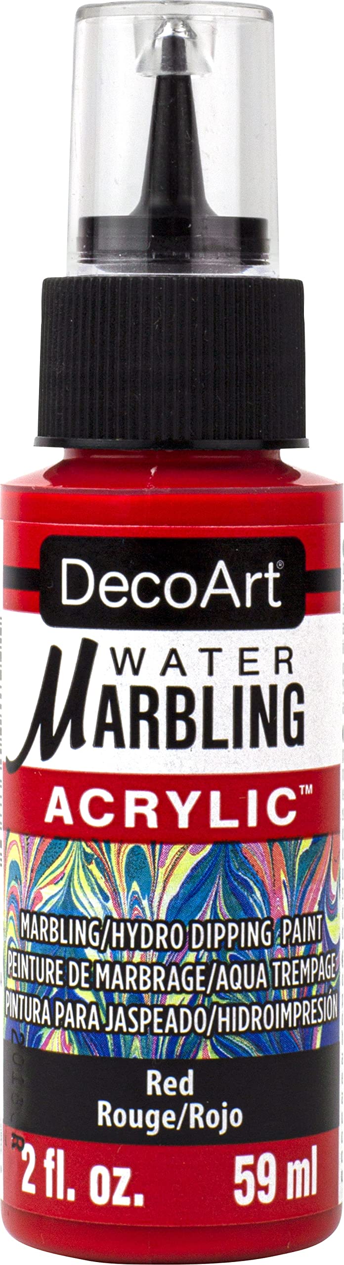 DecoArt Water Marbling Paint - 59 ML (2 Oz) Dropper Bottle - Red (03) - Image 1
