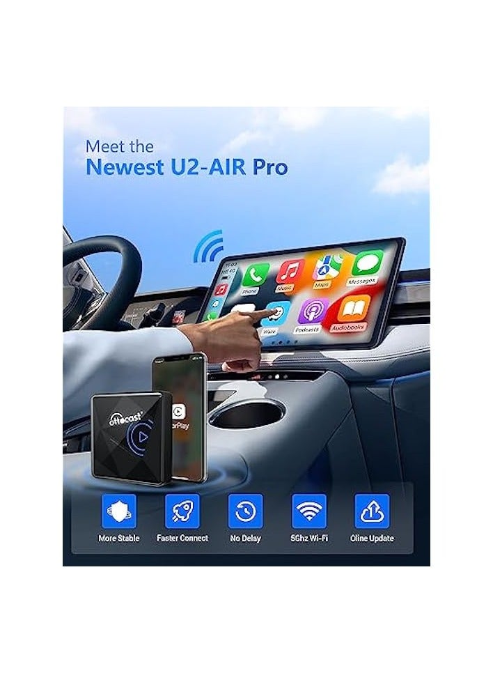 Ottocast CarPlay Wireless Adapter for iPhone U2-AIR Pro Wireless CarPlay Adapter Convert Wired to Wireless, CarPlay Wireless Adapter 10S Connection Plug & Play No Lag for OEM Wired CarPlay Cars - Image 2