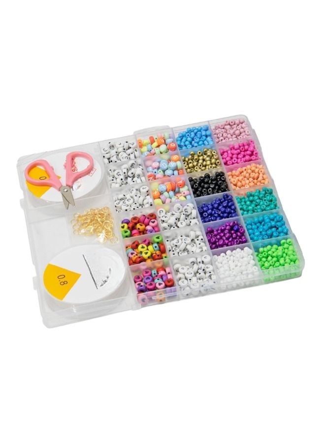 Toy Box Small Colorful Beads Set DIY Bracelet Jewelry Bead Making Set Toy For Girls 