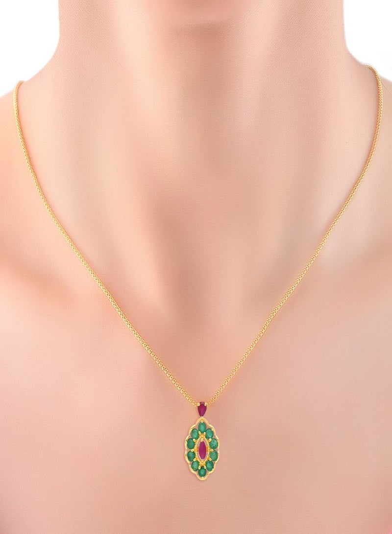 Malabar Gold and Diamonds Malabar Gold and Diamonds 22 Carat 916 Purity Gemstone Pendant PGNFNC042PN5Y  - Image 4
