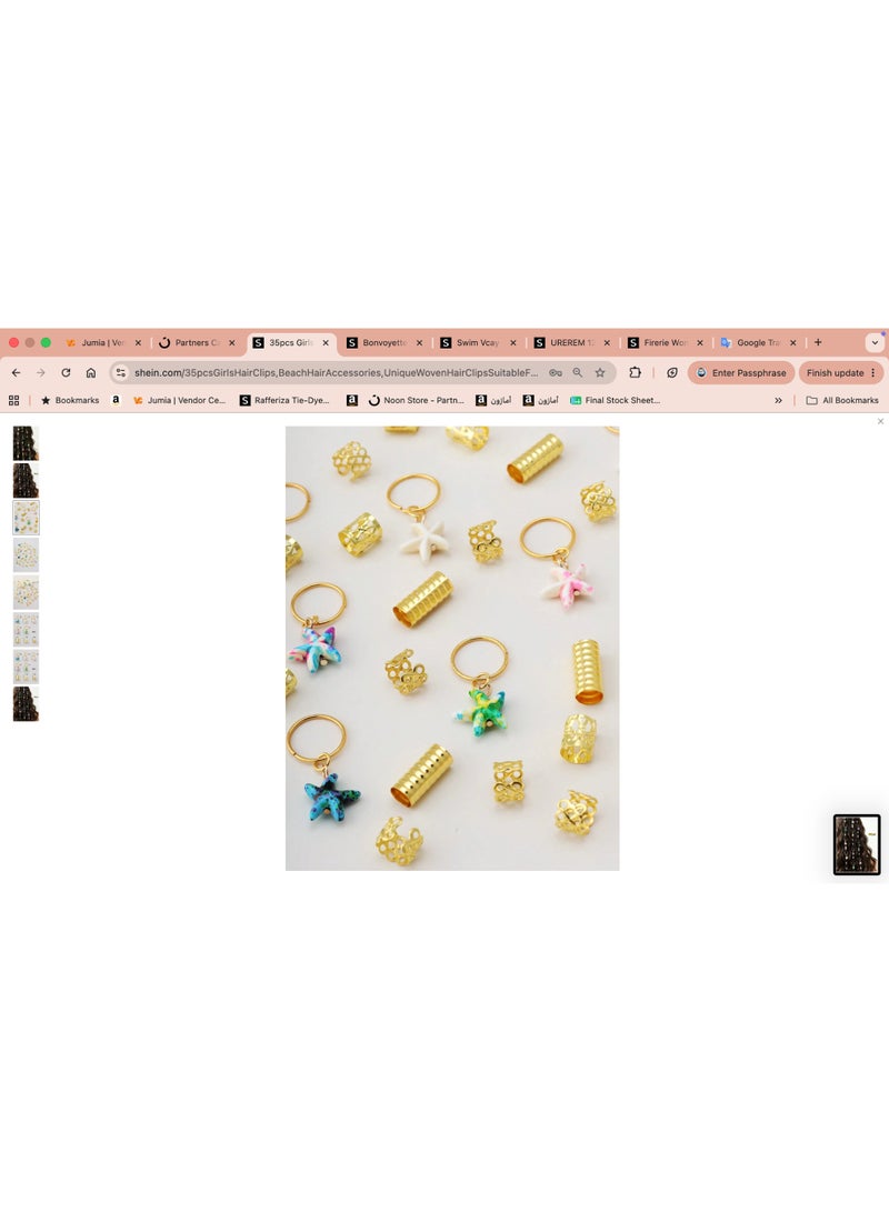Shein 35pcs Girls' Hair Clips, Beach Hair Accessories, Unique Woven Hair Clips Suitable For Summer Vacation, Daily Wear, Hair Accessories, Decorations, Holiday Hairstyles - Image 3