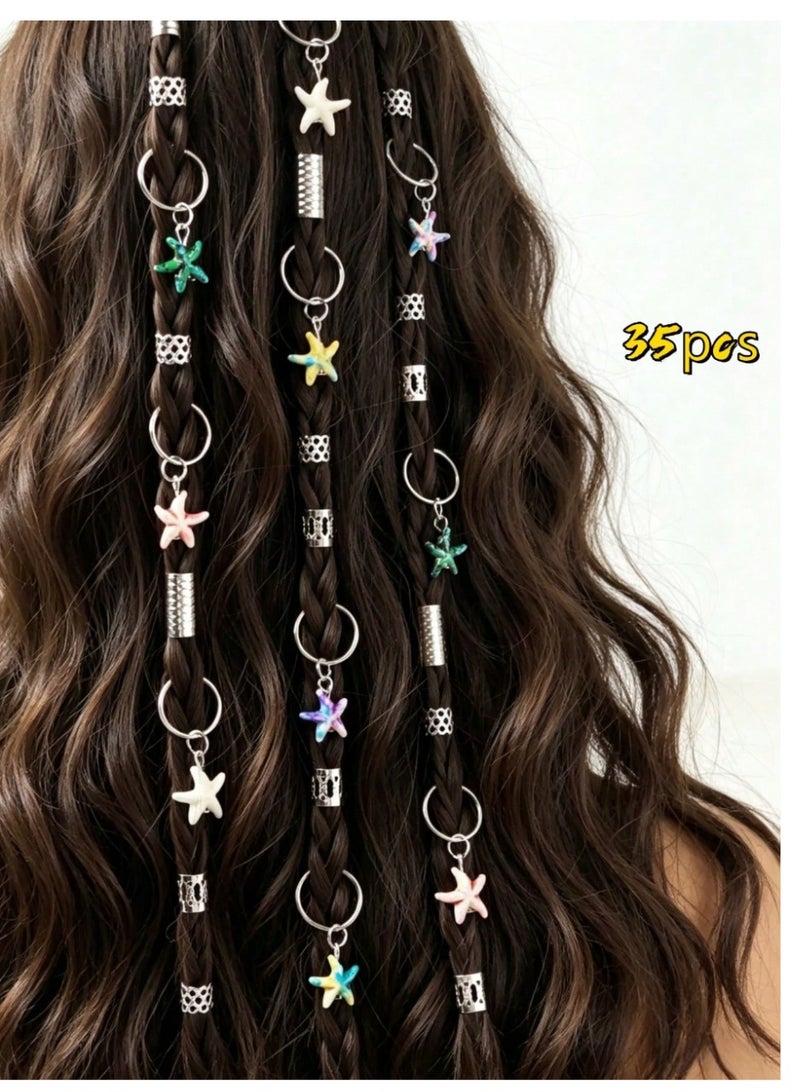 Shein 35pcs Girls' Hair Clips, Beach Hair Accessories, Unique Woven Hair Clips Suitable For Summer Vacation, Daily Wear, Hair Accessories, Decorations, Holiday Hairstyles - Image 2