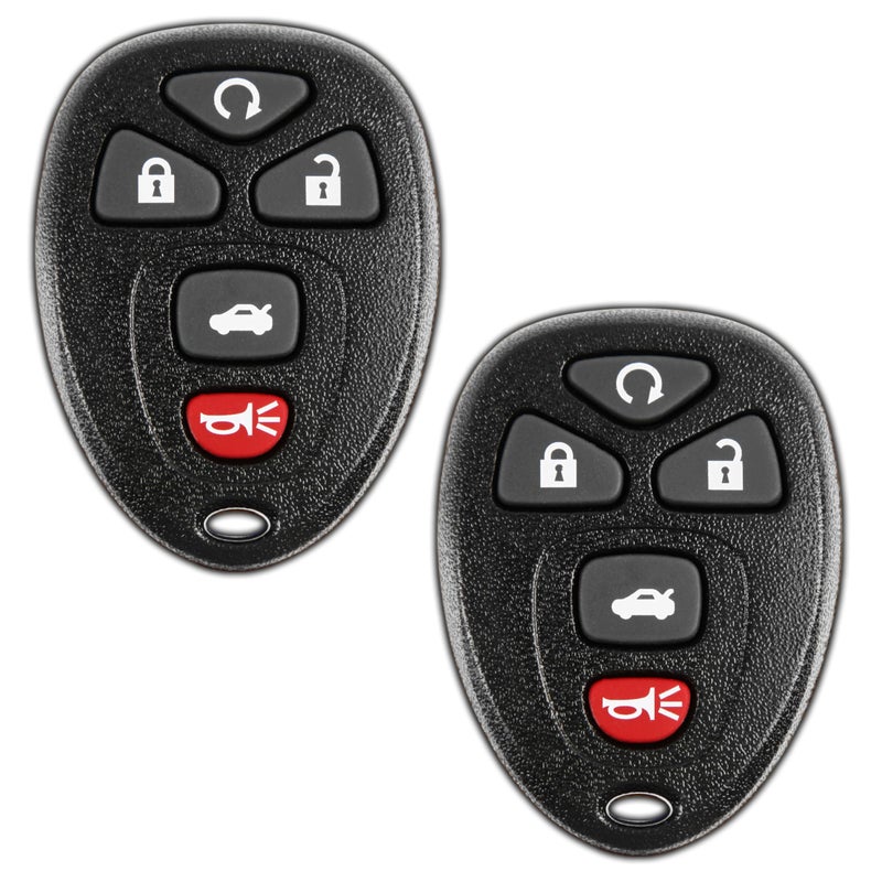KeylessOption 2X KeylessOption Key Fob Replacement for 2015 2006 2007 2008 2009 2010 2011 2012 2013 Buick Lucerne Cadillac DTS Chevrolet Chevy Impala Monte Carlo Remote 5Button 15912860 Locksmith Required 2011