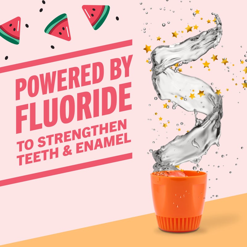 Therabreath غسول فم ثيرابريث للأطفال بنكهة البطيخ العضوي مع الفلورايد، مضاد للتسوس، مصمم من قبل طبيب الأسنان، 16 أونصة سائلة - Image 4