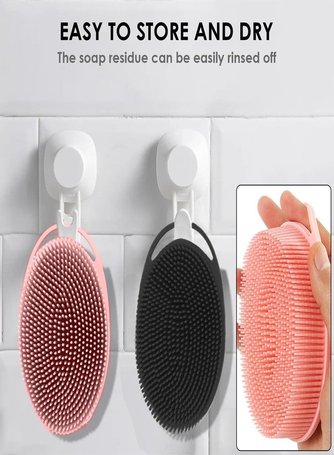 RamPula Silicone Body Scrubber - Dual-Sided Silicone Loofah for Shower, Set of 2 Soft Exfoliating Body Bath Shower Scrubber Loofah Brush Easy-to-Clean for Sensitive Kids Women Men All Kinds of Skin - Image 4