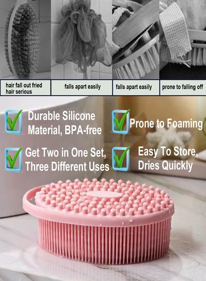 RamPula Silicone Body Scrubber - Dual-Sided Silicone Loofah for Shower, Set of 2 Soft Exfoliating Body Bath Shower Scrubber Loofah Brush Easy-to-Clean for Sensitive Kids Women Men All Kinds of Skin - Image 2