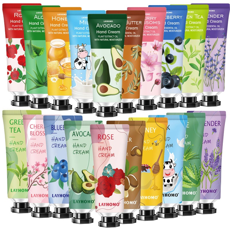 20 Pack Hand Cream Gifts SetHand Lotion for Dry HandsStocking Stuffers for WomenTeacher Appreciation GiftsBirthday Gifts Stuffers for TeensTravel Size Hand LotionHand Cream for Women Girls