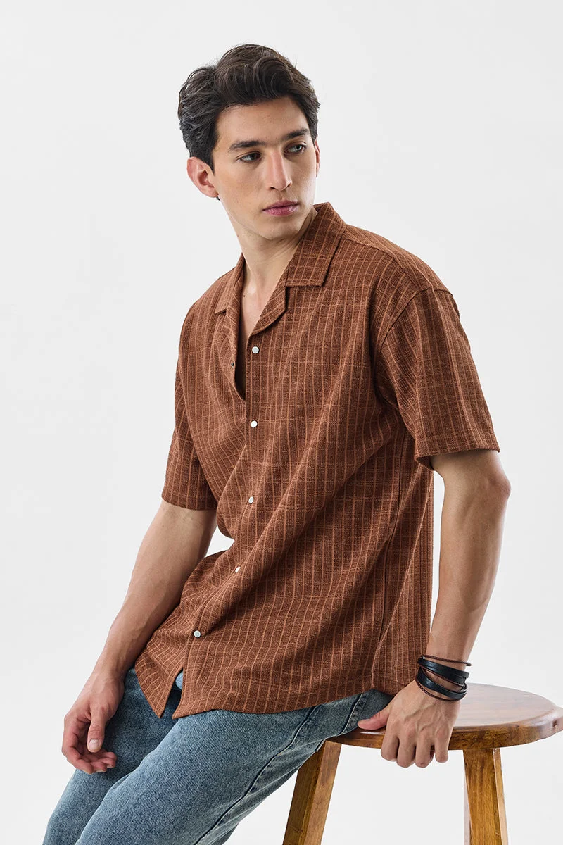 SNITCH Snap Button Stripes Box Fit Shirt