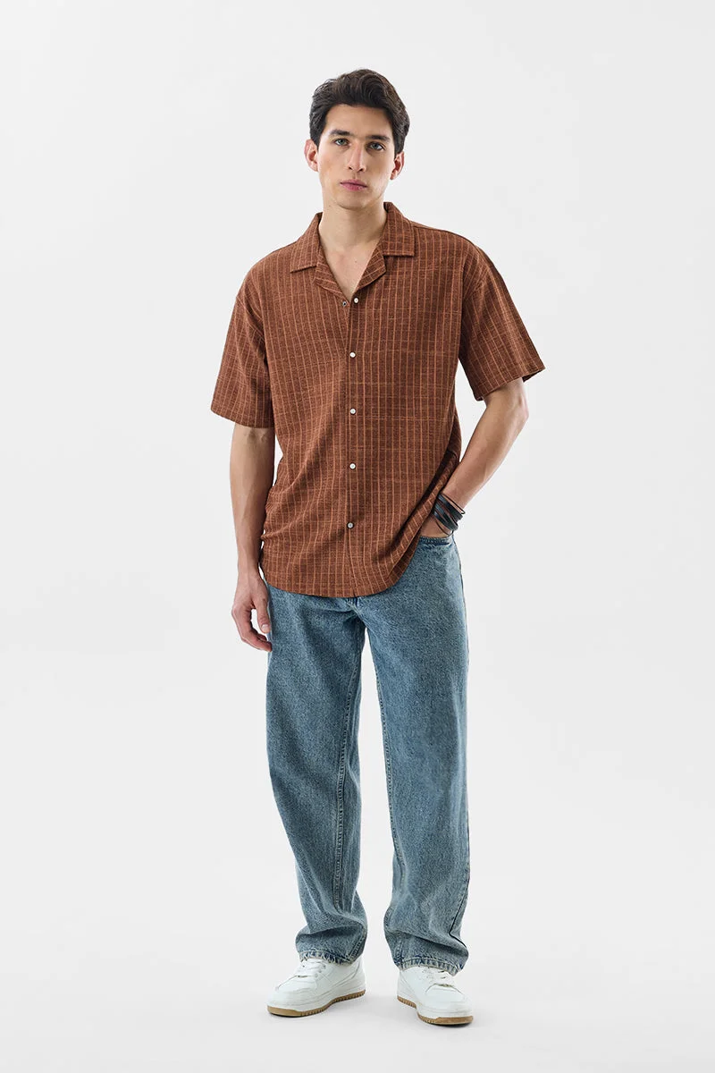 SNITCH Snap Button Stripes Box Fit Shirt