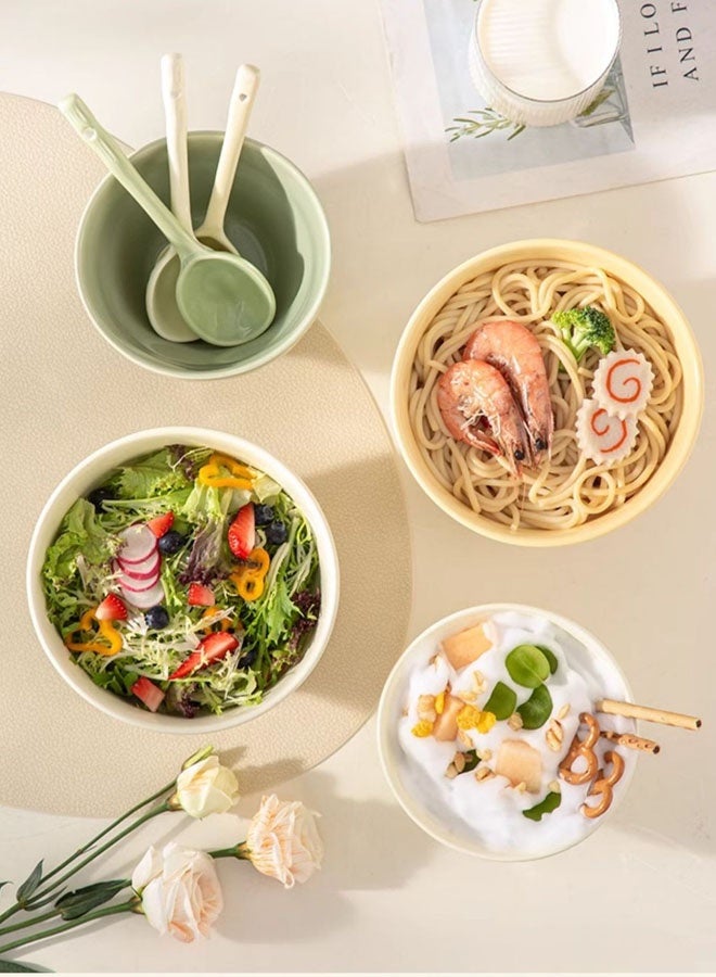 Ceramic Noodle Bowl, Salad Bowl, Yogurt Bowl, Dessert Bowl, Home Kitchen Tableware, Porcelain Dinner Soup Bowl, 6inch 1000ml - Image 5