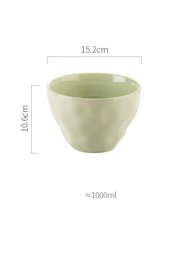 Ceramic Noodle Bowl, Salad Bowl, Yogurt Bowl, Dessert Bowl, Home Kitchen Tableware, Porcelain Dinner Soup Bowl, 6inch 1000ml - Image 2