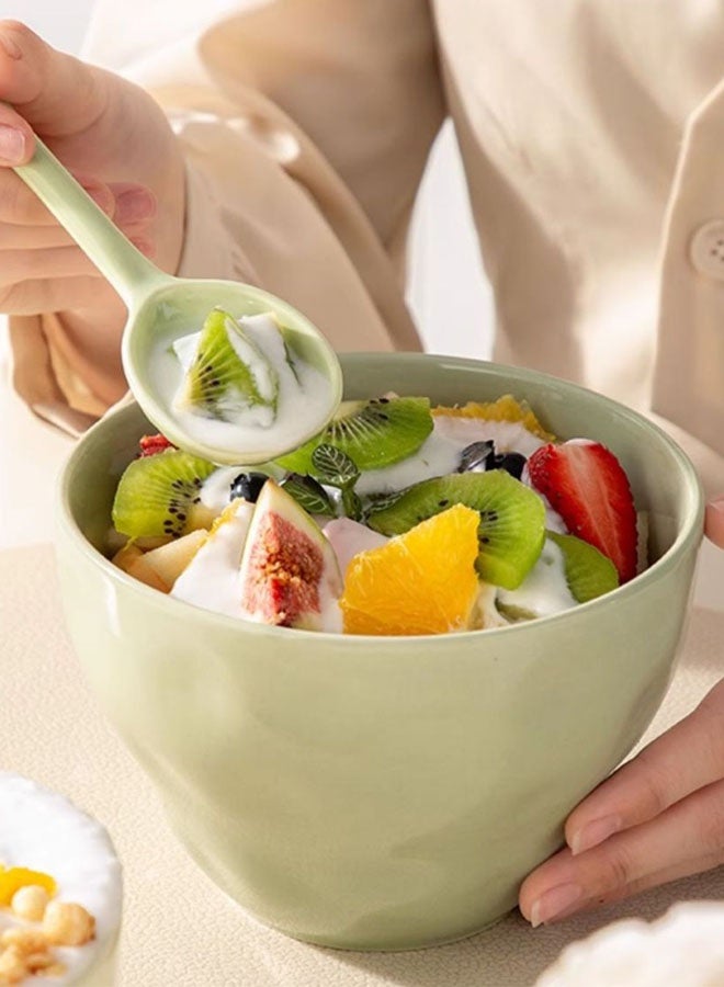 Ceramic Noodle Bowl, Salad Bowl, Yogurt Bowl, Dessert Bowl, Home Kitchen Tableware, Porcelain Dinner Soup Bowl, 6inch 1000ml - Image 1