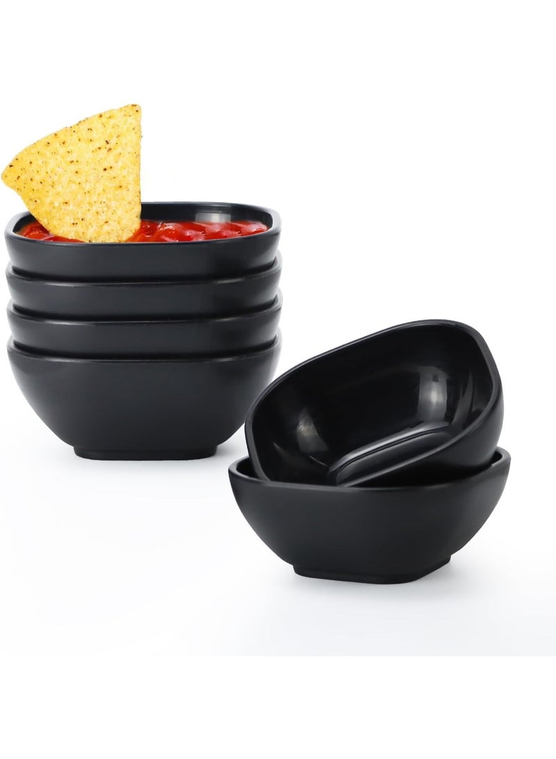 مجموعة من 6 أوعية صلصة الغمس، أطباق صلصة الصويا، أطباق الغمس للطماطم، الكاتشب، السوشي، وغيرها من لوازم الحفلات، العشاء (أسود) - Image 1