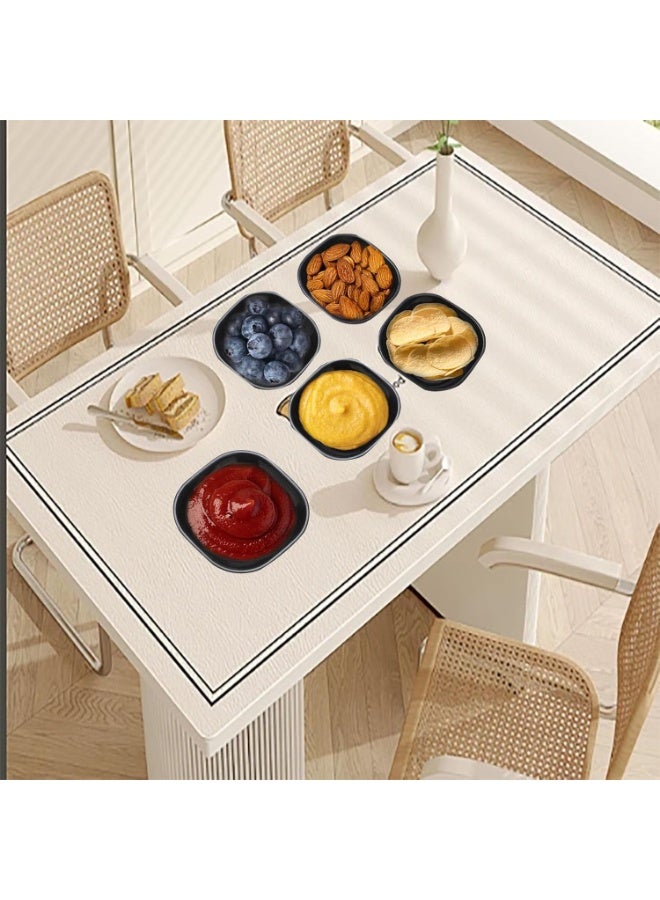 مجموعة من 6 أوعية صلصة الغمس، أطباق صلصة الصويا، أطباق الغمس للطماطم، الكاتشب، السوشي، وغيرها من لوازم الحفلات، العشاء (أسود) - Image 2