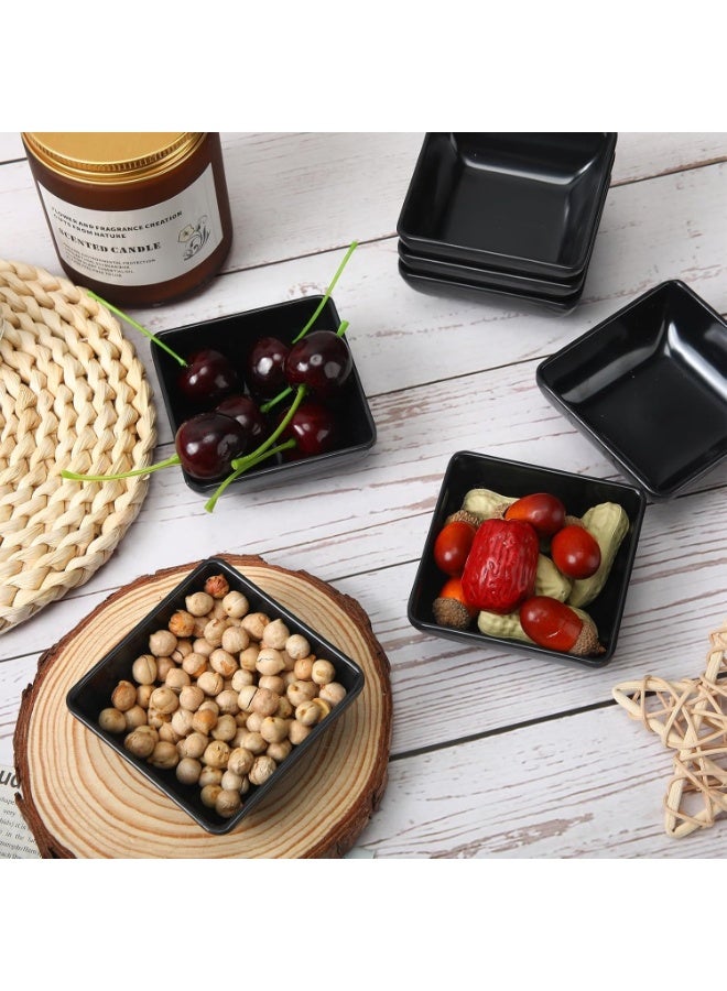 مجموعة من 6 أوعية صلصة الغمس، أطباق صلصة الصويا، أطباق الغمس للطماطم، الكاتشب، السوشي، وغيرها من لوازم الحفلات، العشاء (أسود) - Image 3