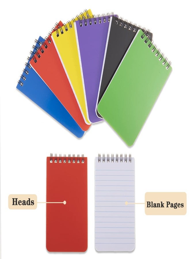 QiCheng 6pack Pocket Notebook Small Notepad Pocket Notepad Small Spiral Notebooks 3X5Inches (6) - Image 4