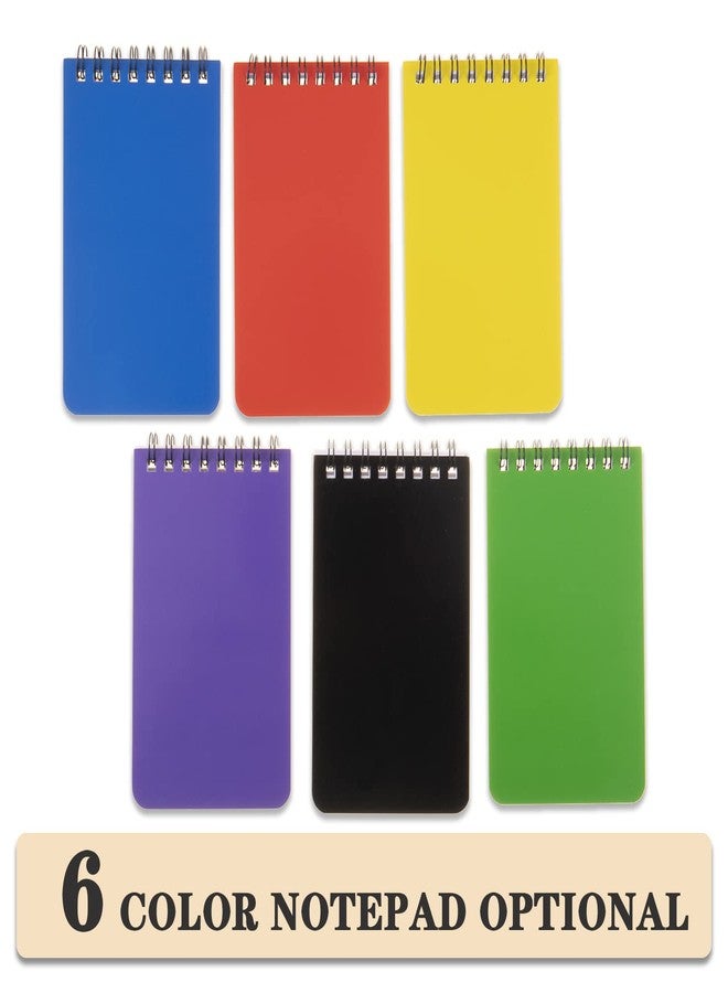QiCheng 6pack Pocket Notebook Small Notepad Pocket Notepad Small Spiral Notebooks 3X5Inches (6) - Image 2