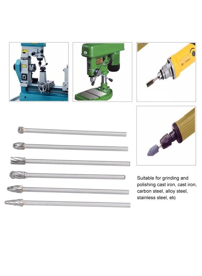Pomya Cylinder Head Porting Kit, Die Grinder Bits, Tungsten Steel Silver for Grinding and Polishing Cast Iron, Carbon Steel - Image 5