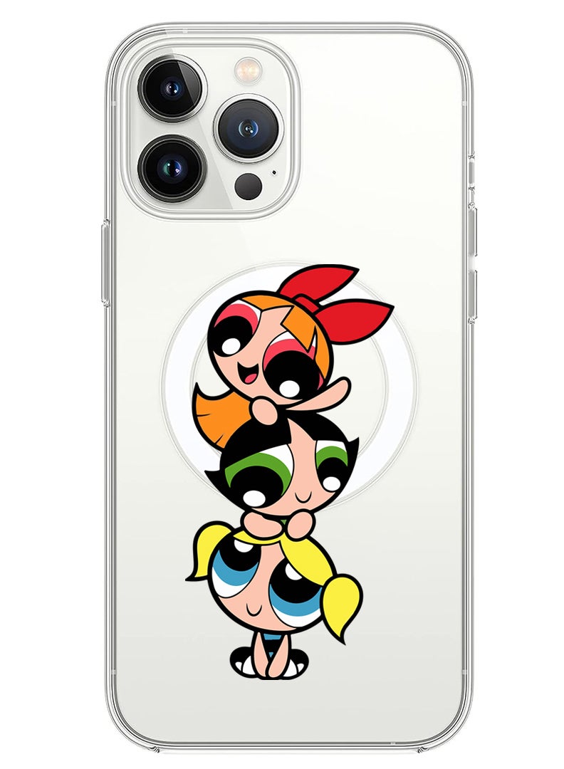 Theodor Magnetic Case for iPhone 14 Pro Max 6.7-inch Compatible with MagSafe Wireless Charging, Shockproof Phone Bumper Cover Powerpuff - Image 1